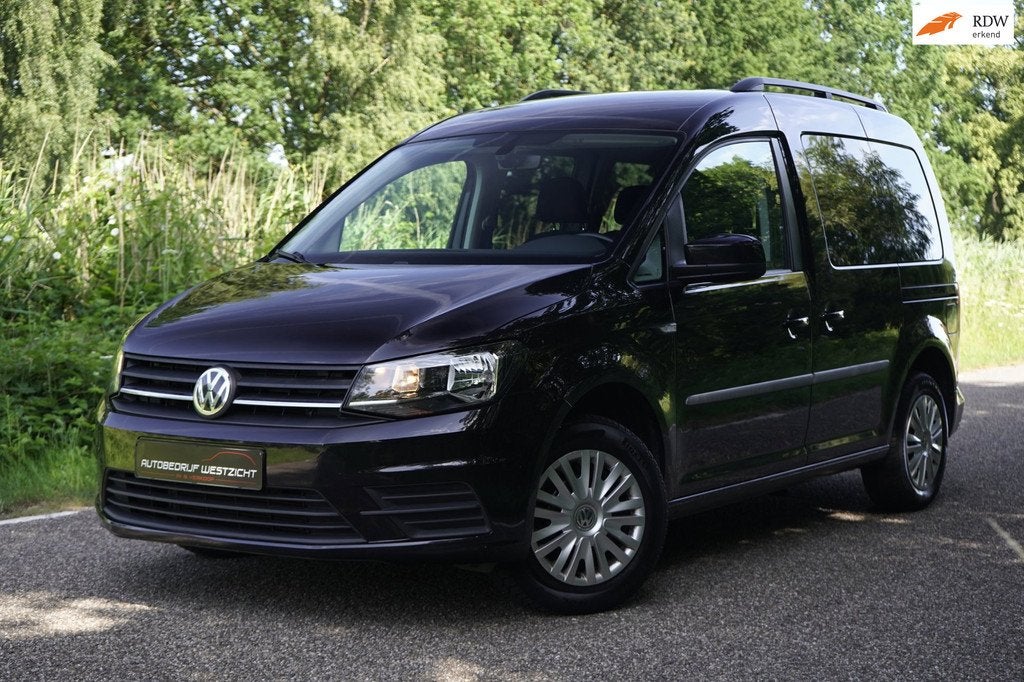 Volkswagen Caddy 1.0 TSI Trendline 5p, Airco, Trekhaak, Bleu, Auto's, Volkswagen, Voorwielaandrijving, Stof, Gebruikt, 4 cilinders