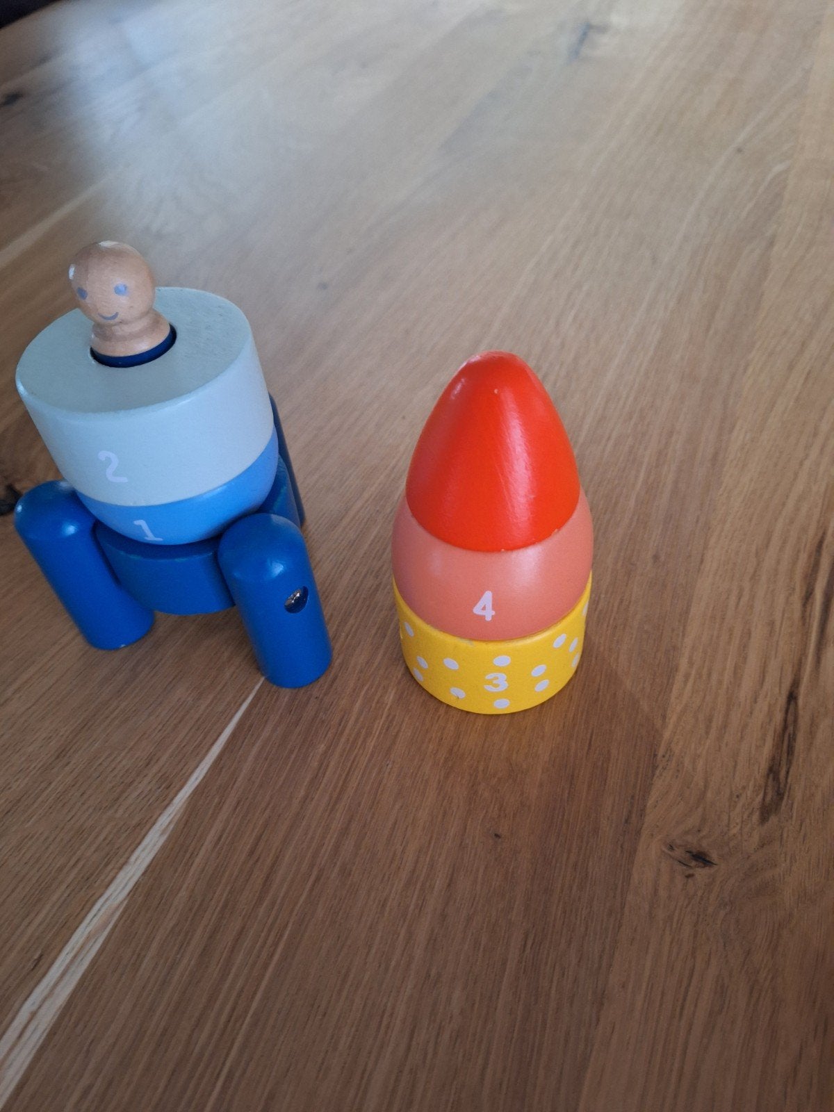 Houten stapeltoren en stapelpop, Ophalen, Gebruikt, Duw- of Trekspeelgoed