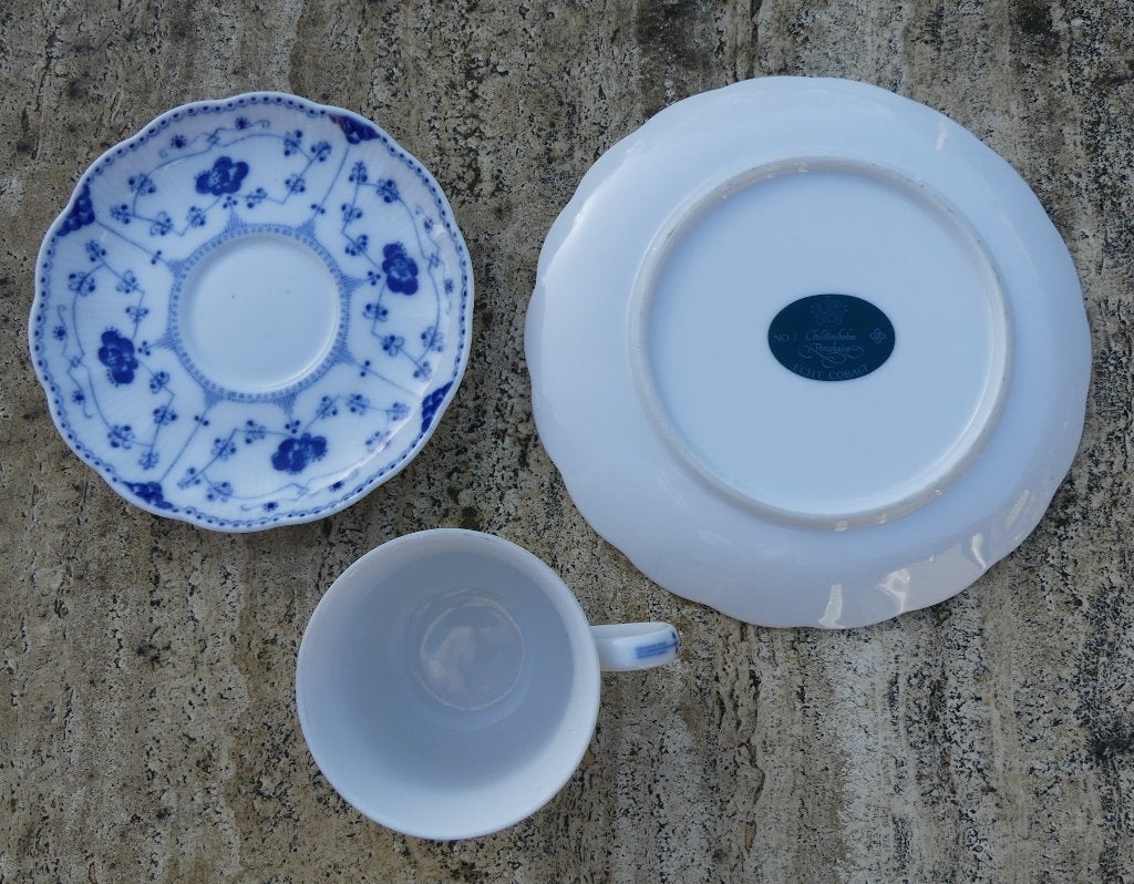 Christine Holm Echt Cobalt : Kop en Schotel met Dessert Bord, Overige merken, Klassiek, Nieuw, Ophalen of Verzenden
