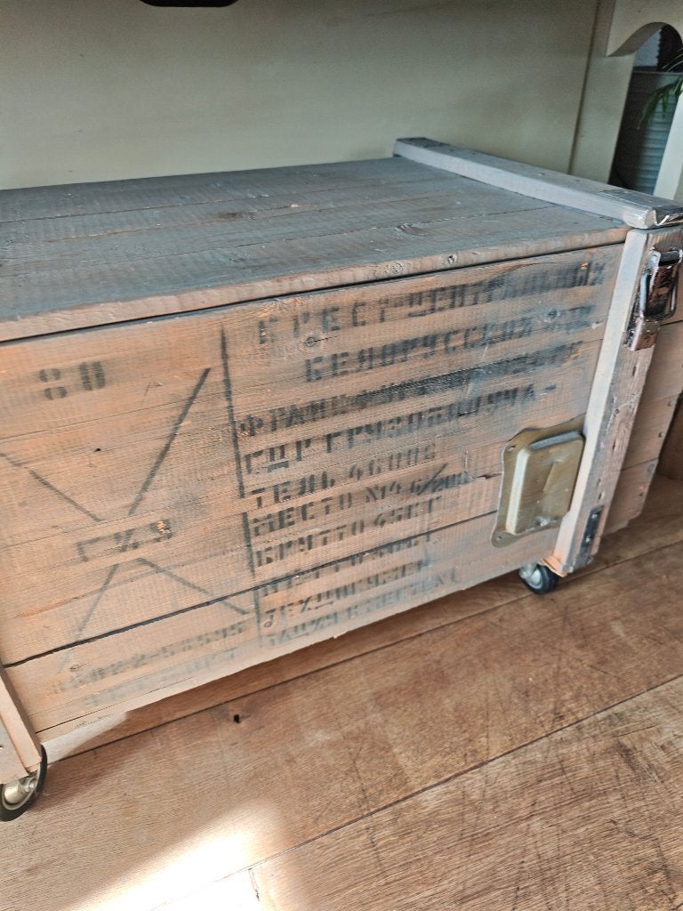 vintage Leger kist, Ophalen, 50 – 75, Gebruikt, 50 tot 100 cm