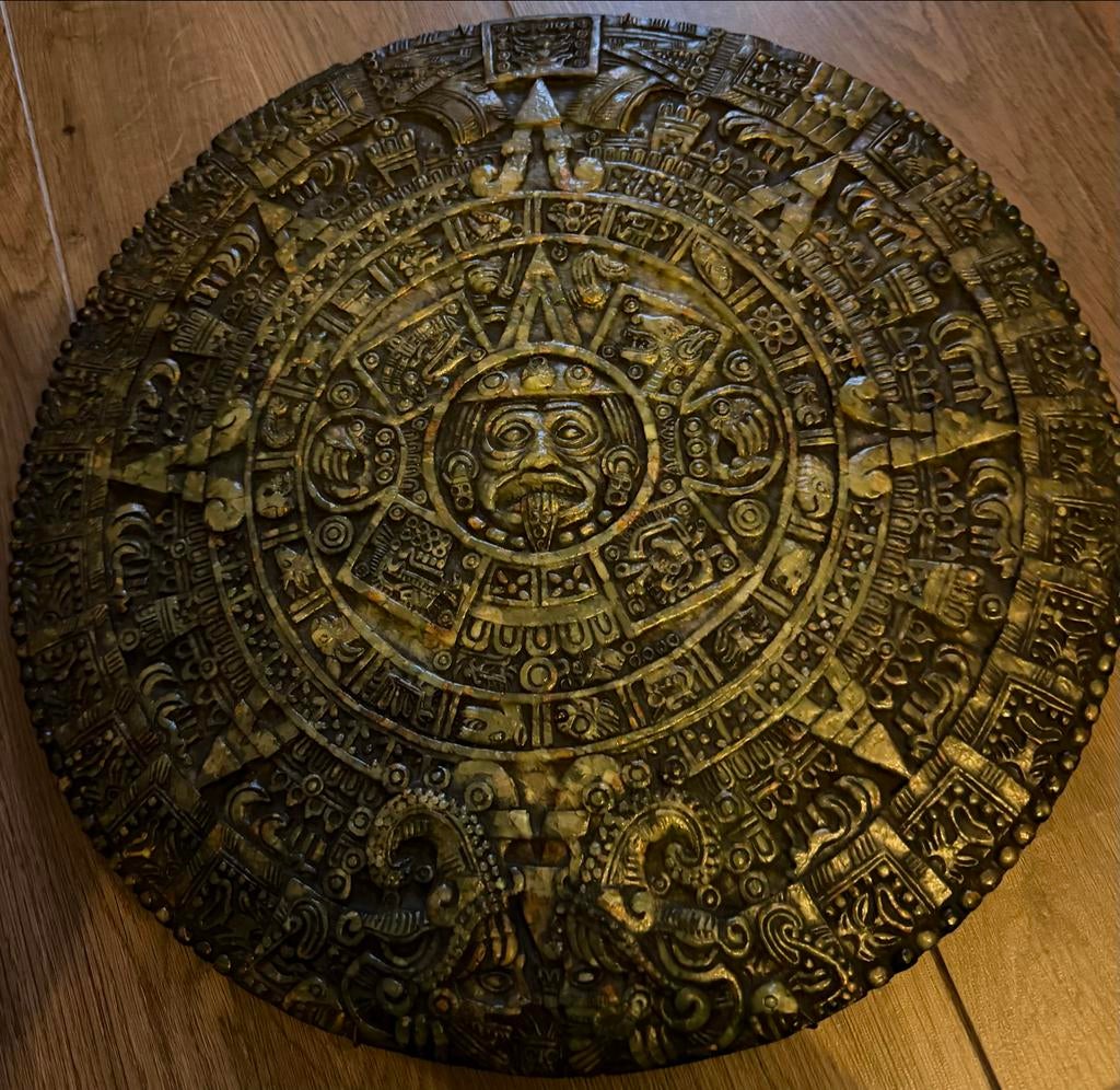 Grote Maya/Azteekse Kalender Wanddecoratie - Gegoten Steen, Antiek en Kunst, Kunst | Beelden en Houtsnijwerken, Ophalen, Overige onderwerpen