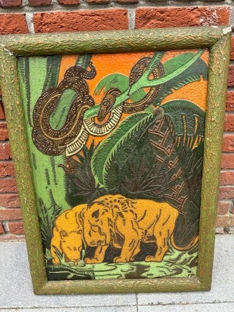 Vintage mid century wandversiering, wandpaneel., Ophalen, Huis en Inrichting