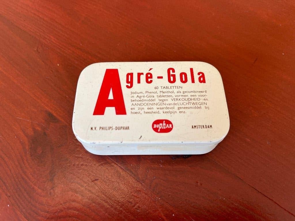Vintage Agre-Gola Pillendoosje - N.V. Philips-Duphar, Ophalen of Verzenden, Gebruikt, Overige