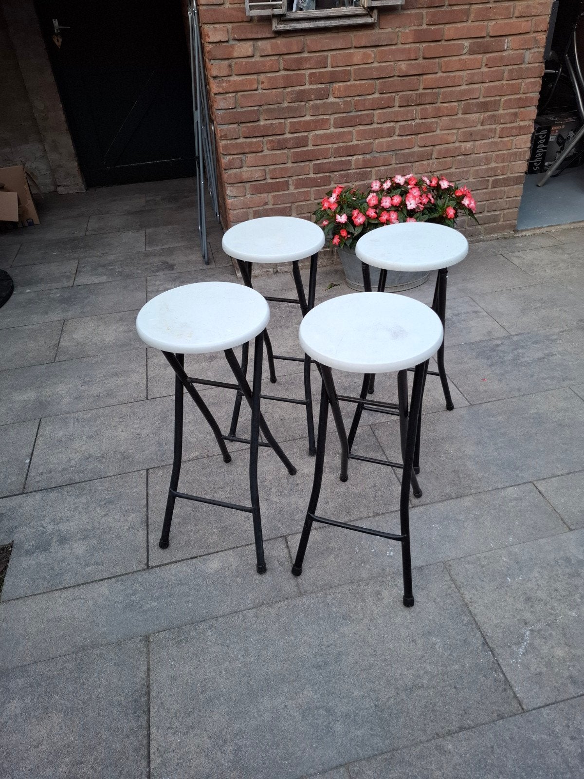 Barkrukken 4 stuks inklapbaar, Huis en Inrichting, 2 krukken, Ophalen, 60 tot 90 cm