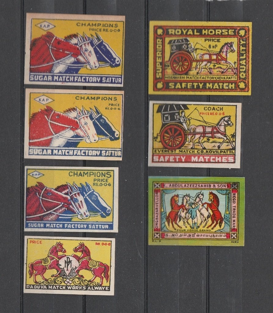 Lucifermerken,  Paarden  (299), Verzenden, Zo goed als nieuw, Luciferdoosjes of -merken