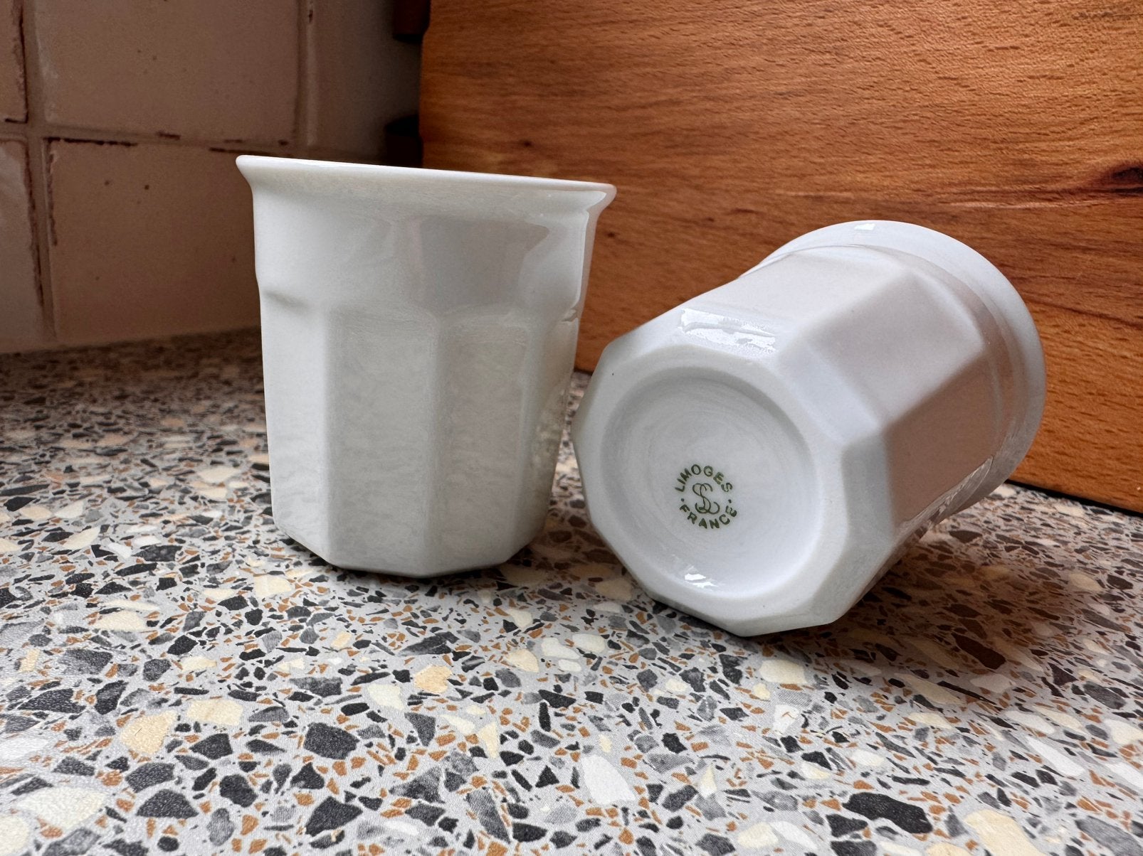 Limoges France porseleinen jampotjes set van 2, Antiek en Kunst, Ophalen of Verzenden