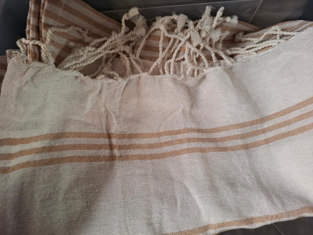 Tafelloper met franjes nieuw, in beigetinten, Ophalen of Verzenden, Nieuw, Rechthoek, Binnen