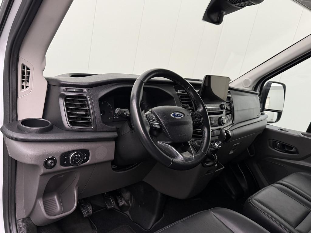 Ford Transit 2.0TDCi 170PK L3H2 Trail | Leder | Navigatie |, Auto's, Bestelauto's, Gebruikt, Zwart, Wit, Leder