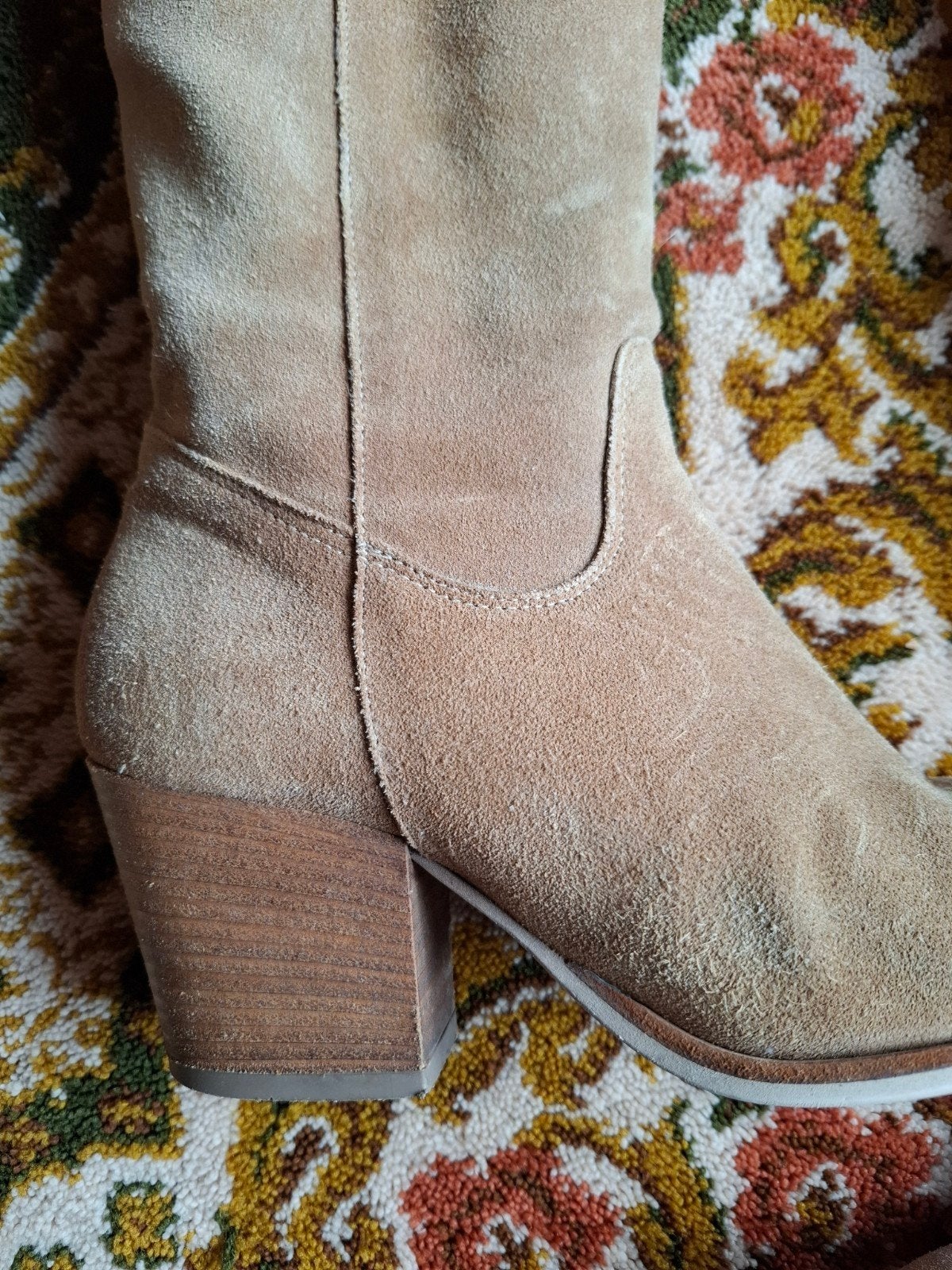 Prachtige leren laarzen, beige , 40, met hak, Hoge laarzen, Antonio Moretto, Beige, Ophalen of Verzenden