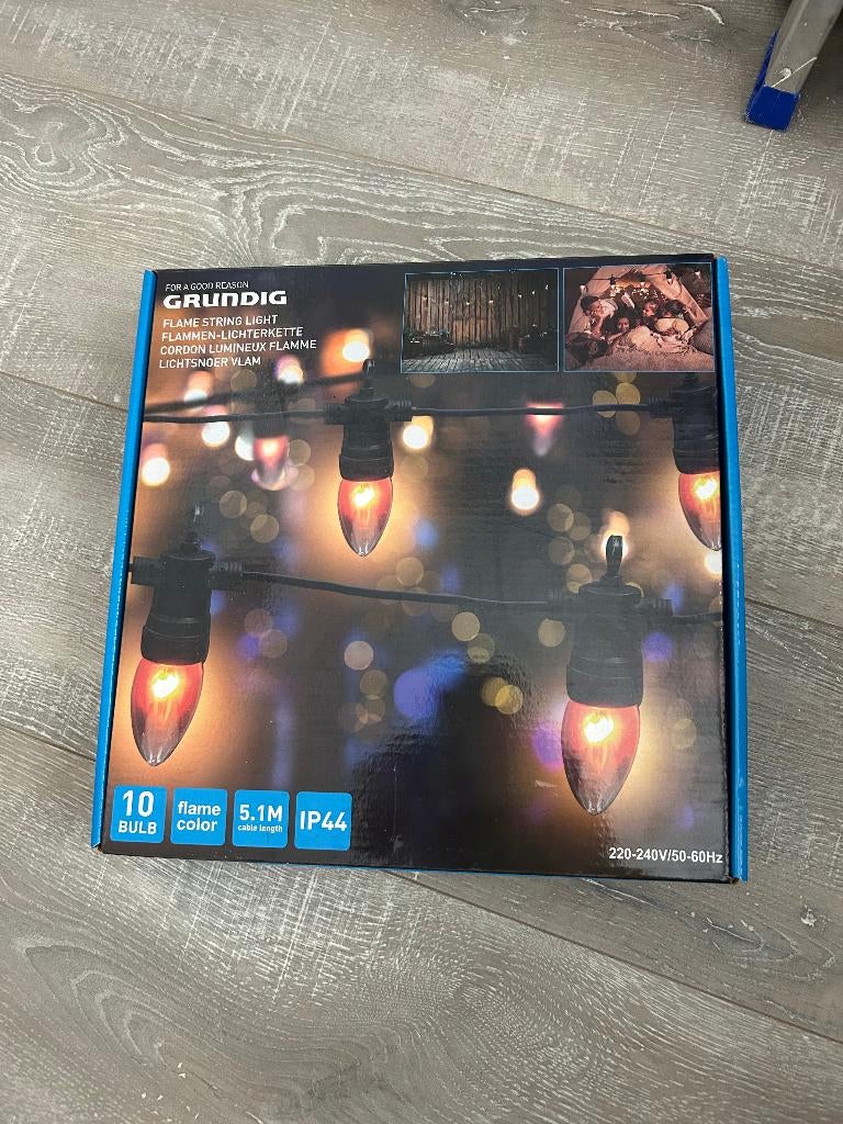 Lichtsnoer met 10 lampen in warme flame color, Tuin en Terras, Buitenverlichting, Ophalen, Minder dan 50 watt, Overige typen, Nieuw