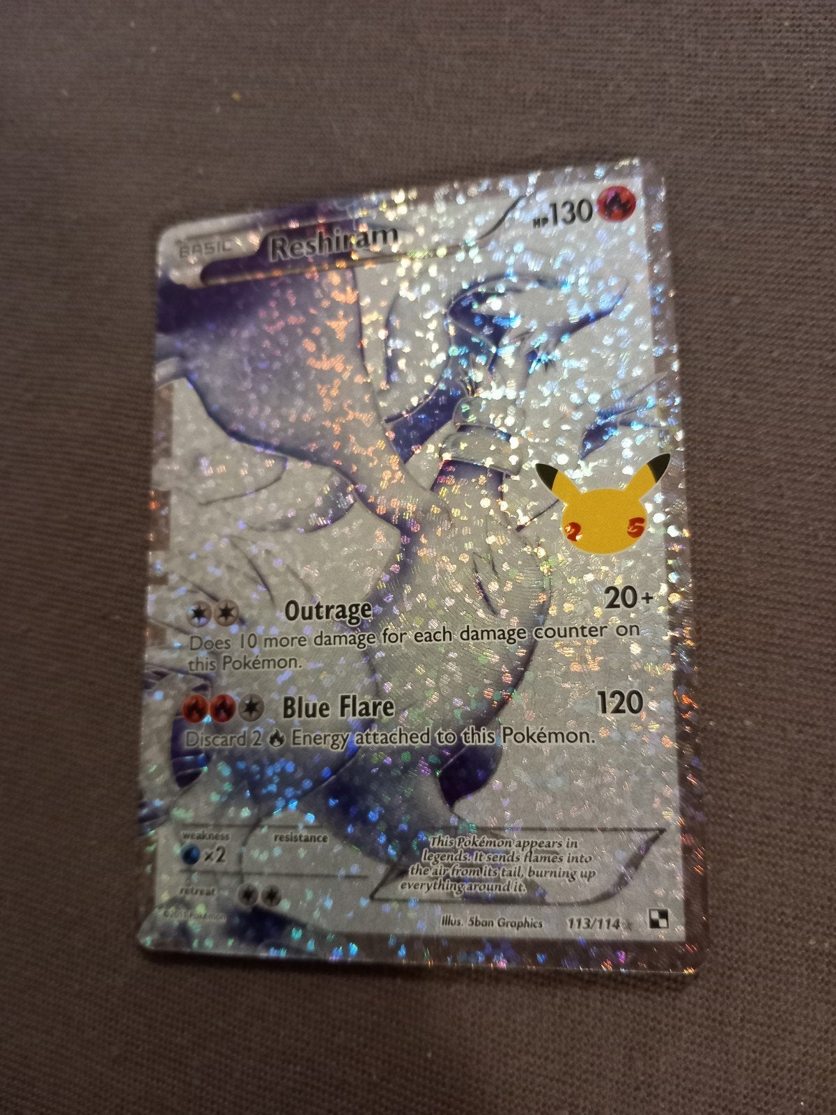 reshiram, Ophalen of Verzenden, Zo goed als nieuw, Losse kaart, Foil