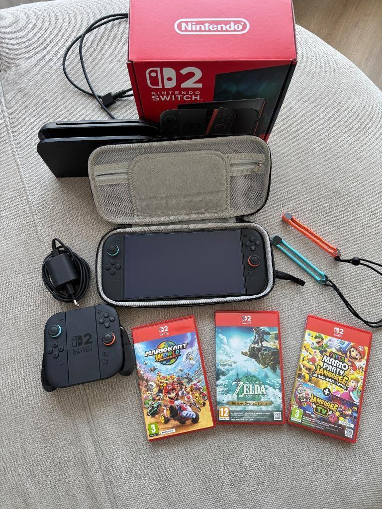 Nintendo Switch 2, Spelcomputers en Games, Spelcomputers | Nintendo Switch, Ophalen, Met games, Met 2 controllers, Zo goed als nieuw