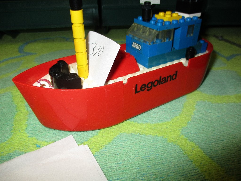 2x lego boten 310-3: Tug -314-1: Police Boat, Ophalen of Verzenden, Gebruikt, Complete set, Duplo