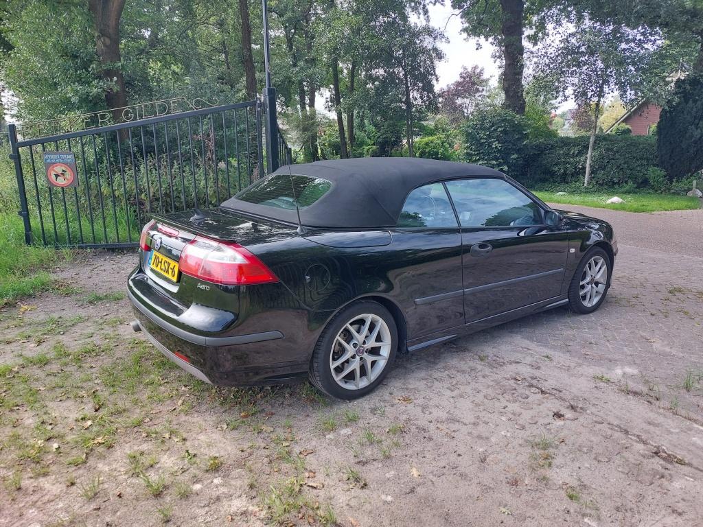 Saab 9-3 2.0 Turbo Aero Cabrio 2005 Zwart, Voorwielaandrijving, 1998 cc, 4 cilinders, Cabriolet