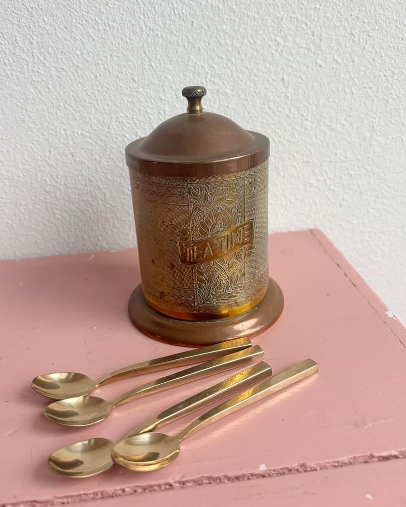 Vintage Koperen Theebus, Antiek en Kunst, Ophalen of Verzenden