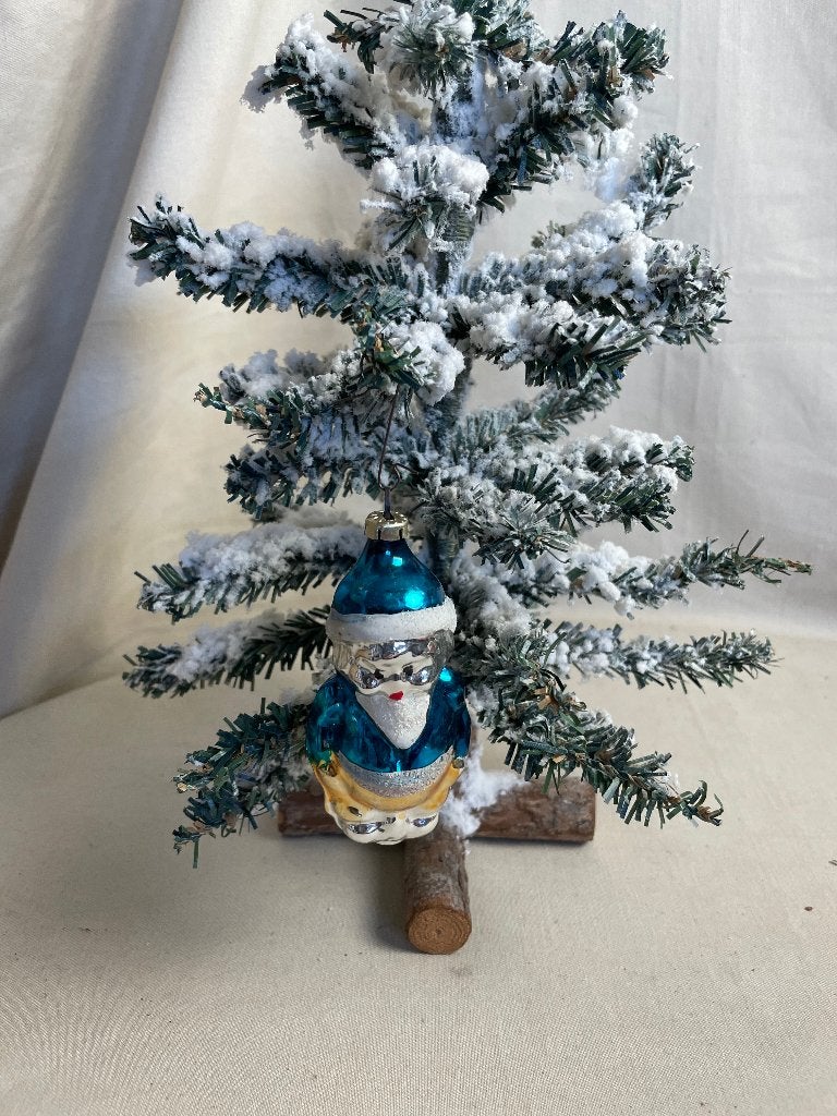 Kleine turquoise kerstman kerstbal, Ophalen of Verzenden, Zo goed als nieuw