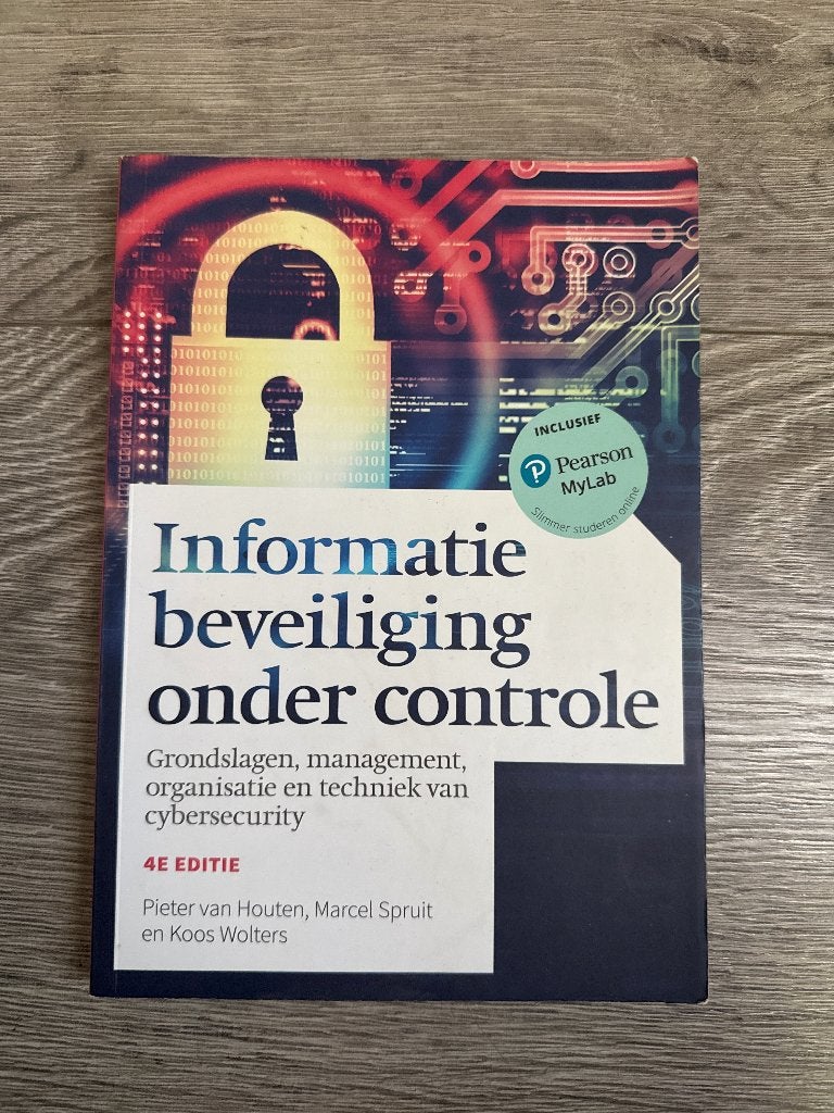 informatie beveiliging onder controle, Overige vakken, Pieter van Houten, Marcel Spruit en Koos Wolters, Ophalen of Verzenden