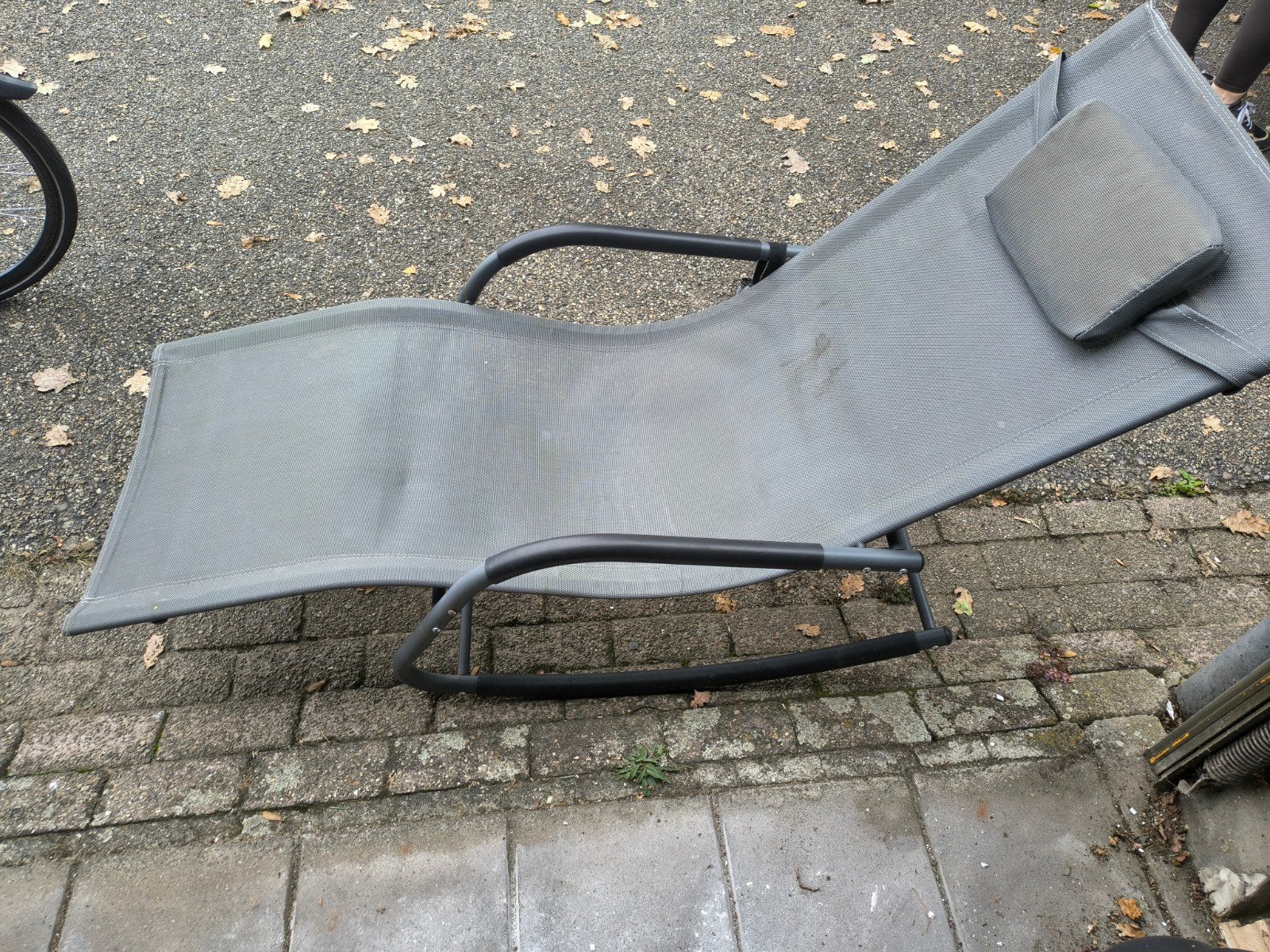 Ligstoel - Grijs, Tuin en Terras, Ophalen, Gebruikt, Textileen
