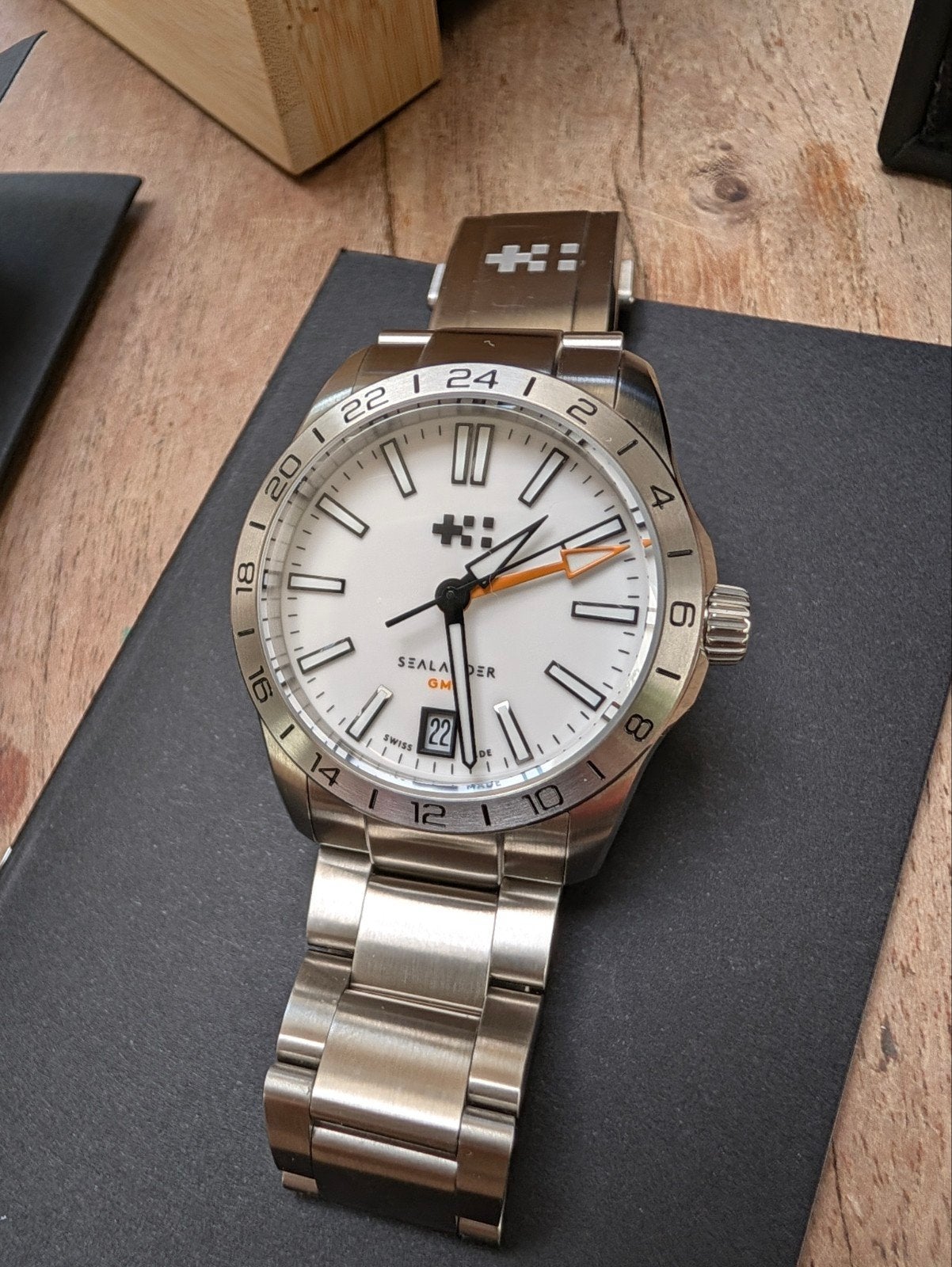 Christopher Ward C63 Sealander GMT 36 mm- Zo goed als nieuw, Ophalen of Verzenden, Zo goed als nieuw, Staal, Overige merken
