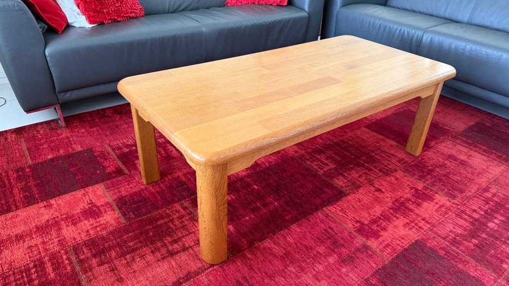 Salontafel blank eiken, Ophalen, Gebruikt, 100 tot 150 cm, Eikenhout