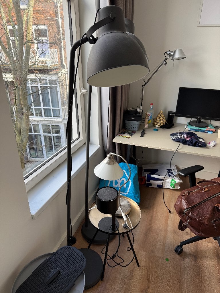 Industriële IKEA HEKTAR vloerlamp / staande lamp (1x stuk), Huis en Inrichting, Ophalen, Kunststof, Industrieel vintage, E27 (groot)