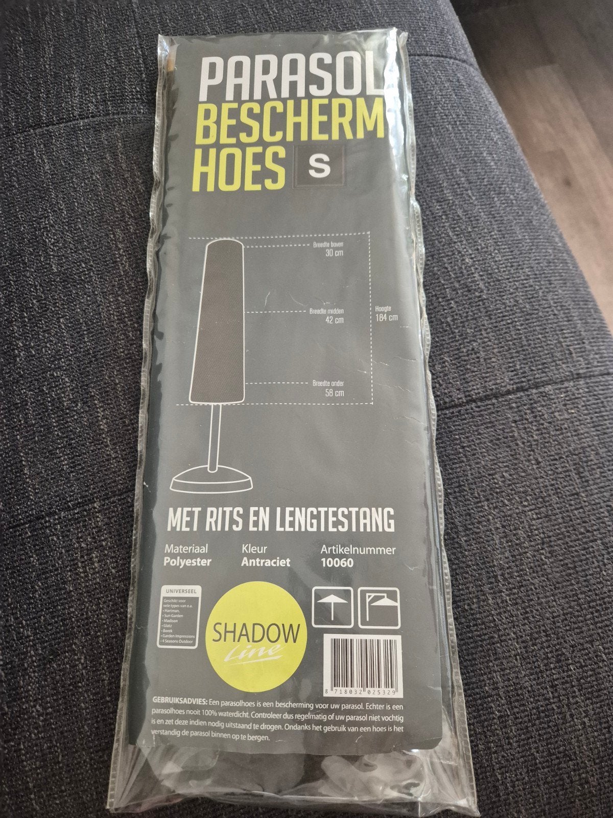Nieuwe parasolhoes antraciet S I Shadow Line, Ophalen of Verzenden, Nieuw