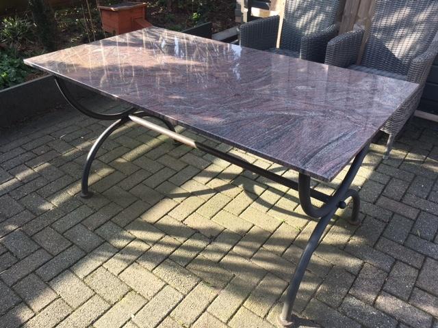 Tuintafel, Tuin en Terras, Ophalen, Gebruikt, Rechthoekig, Metaal