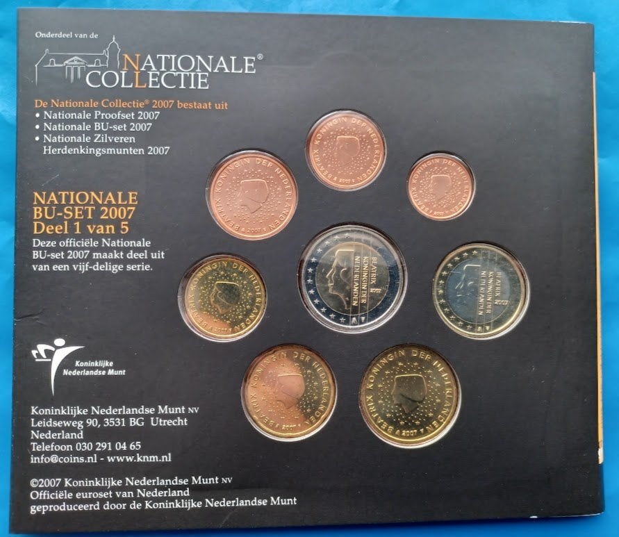 Nationale jaarset Nederland 2007 BU, Verzenden, Koningin Beatrix, Euro's, Setje