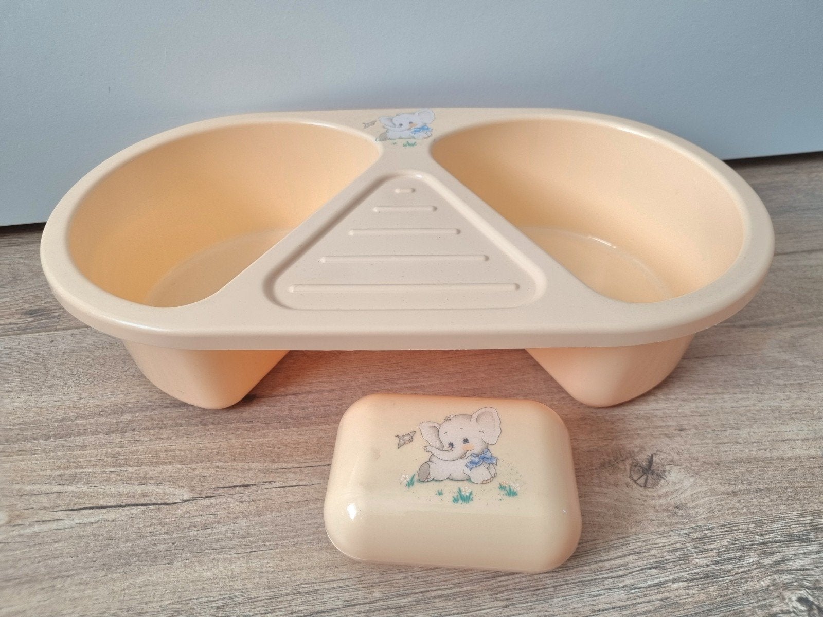 Vintage Bébé-jou waskom en zeepdoosje olifantje, Ophalen of Verzenden, Gebruikt, Overige typen, Bébé-jou