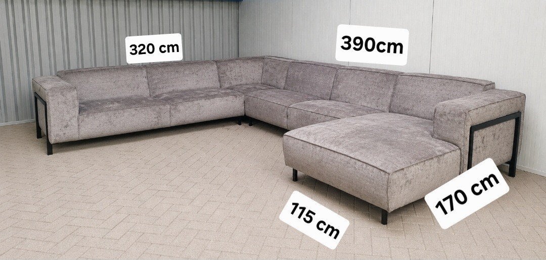 xxl hoekbank velvet intermezzo, Ophalen, 150 cm of meer, Vierpersoons of meer