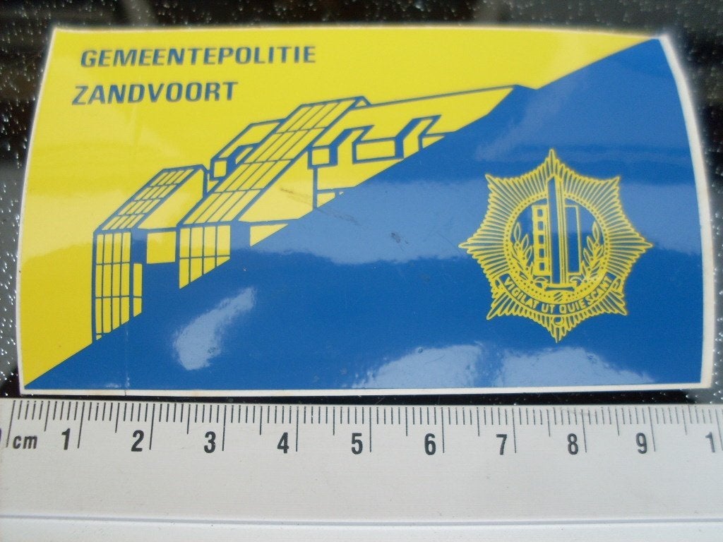 sticker gemeente politie zandvoort logo embleem stad plaats, Verzenden, Zo goed als nieuw, Bedrijf of Vereniging