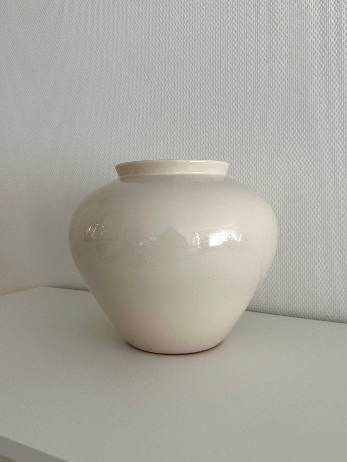 Grote Crème Keramische Vaas – H&M Home – Moderne Decoratie, Huis en Inrichting, Woonaccessoires | Vazen, Ophalen, Zo goed als nieuw