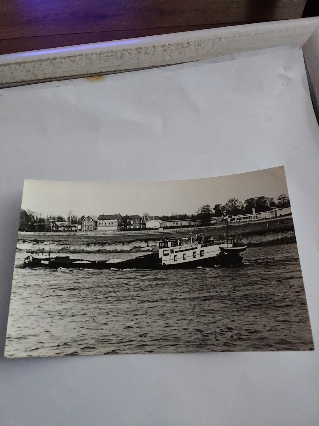 Oude Ansichtkaart Huize Roobeek Wellerlooi (L.) met schip, Ophalen of Verzenden, 1940 tot 1960, Gelopen, Limburg