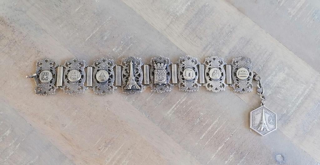 Leuke zilverkleurige armband uit Parijs, 20 cm, Ophalen of Verzenden