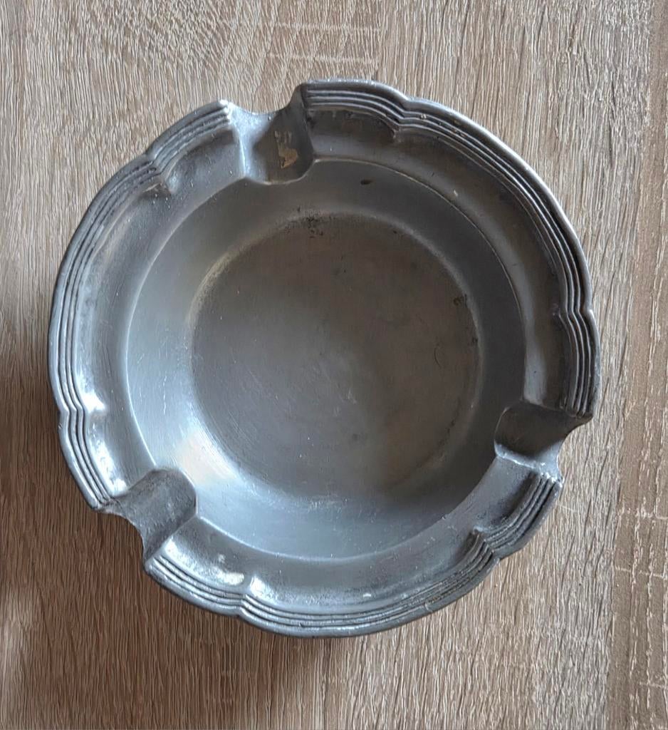 Tinnen asbak, Ophalen of Verzenden