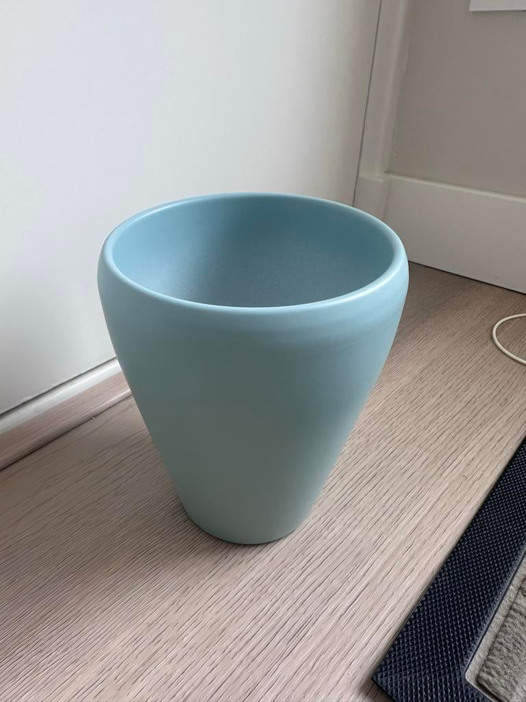 Turquoise bloempot voor orchidee, Ø 14 cm, H 28 cm, Ophalen, Gebruikt, Rond, Binnen