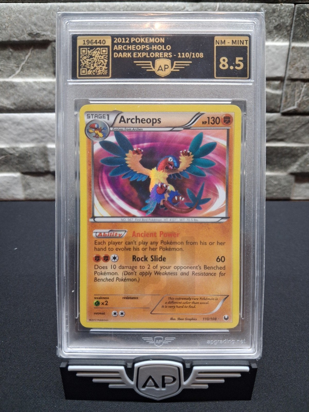 2012 Pokémon Archeops Holo Dark Explorers 110/108 AP 8.5, Ophalen of Verzenden