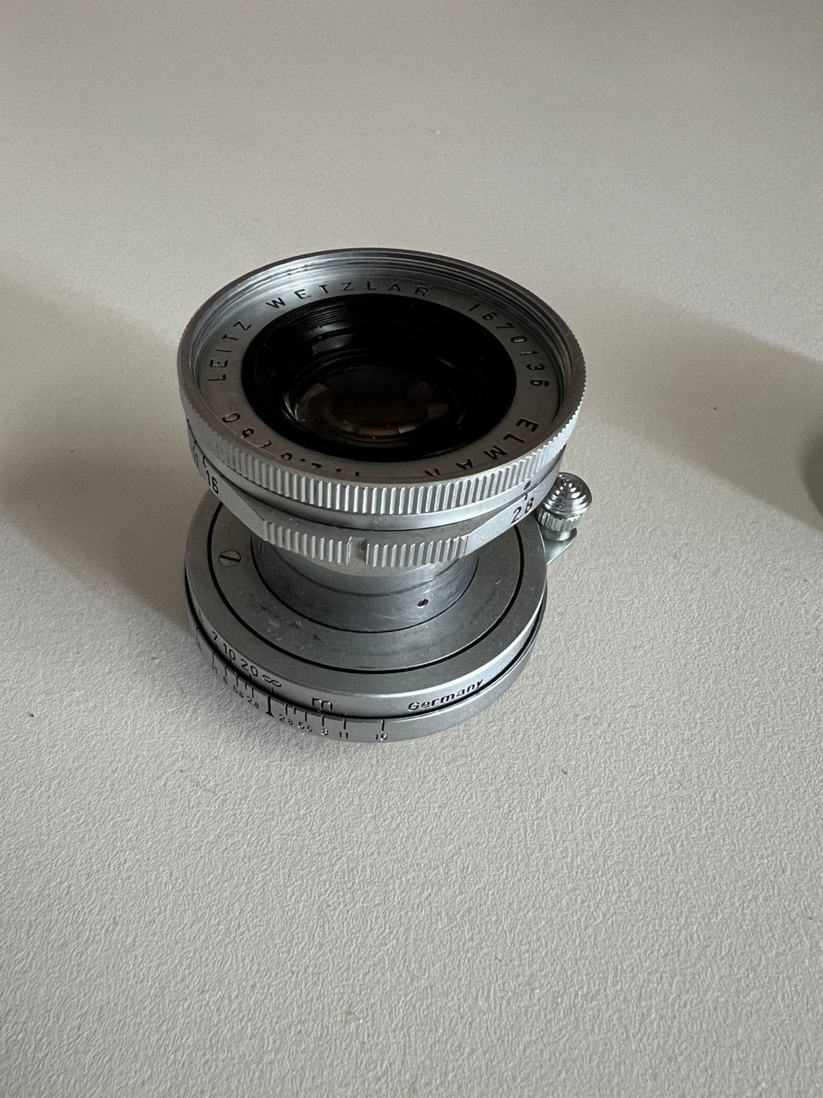 Leica elmar 50mm 2.8 ltm, Gebruikt, Leica, Ophalen of Verzenden, Overige vattingen