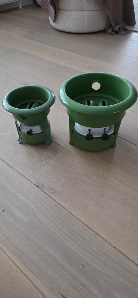 Groene fondue/rechaud set - 2 stuks, Ophalen of Verzenden