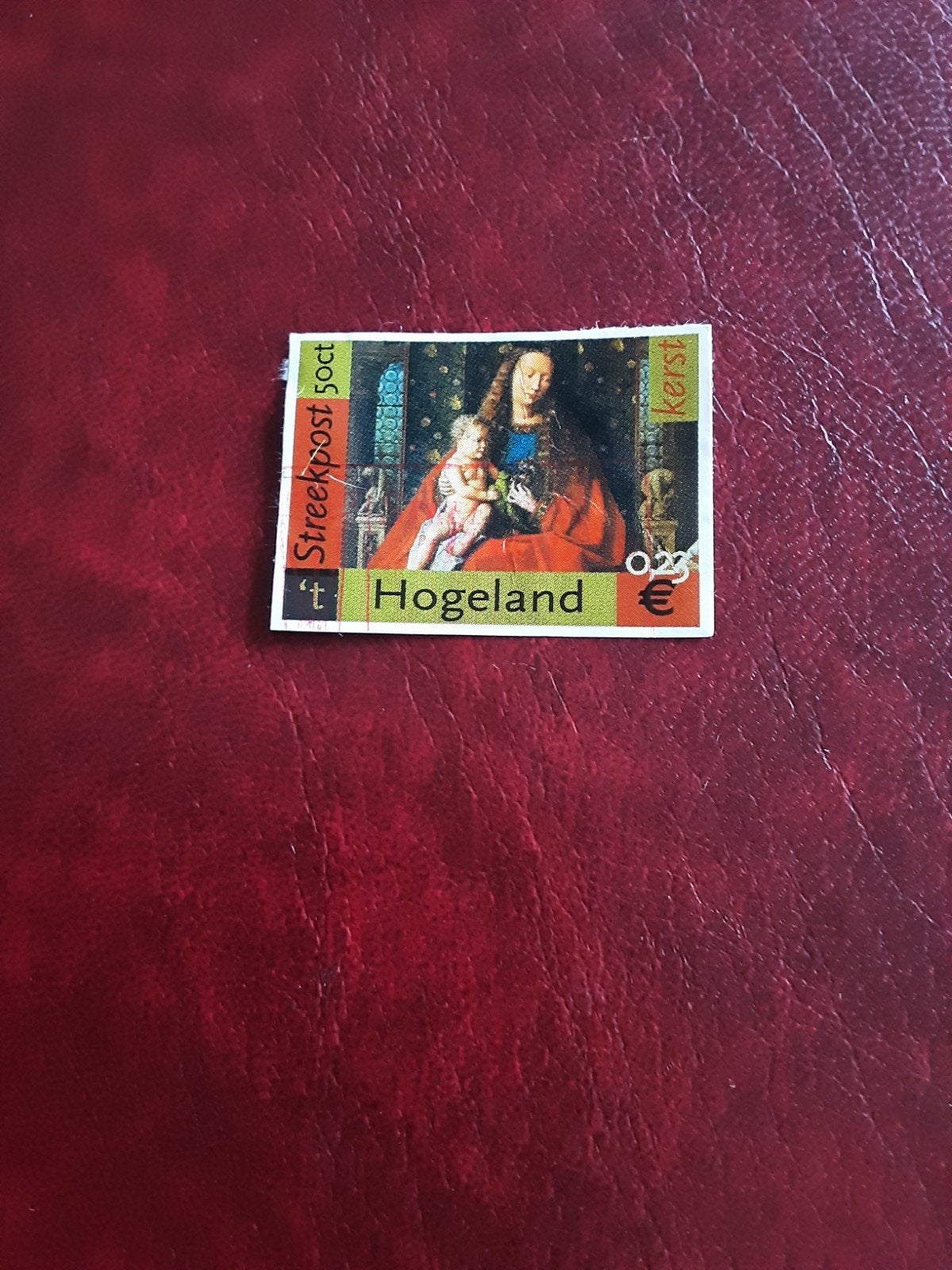 Streekpost Hogeland. Kerstzegel Maria met kind ( gest), Ophalen of Verzenden