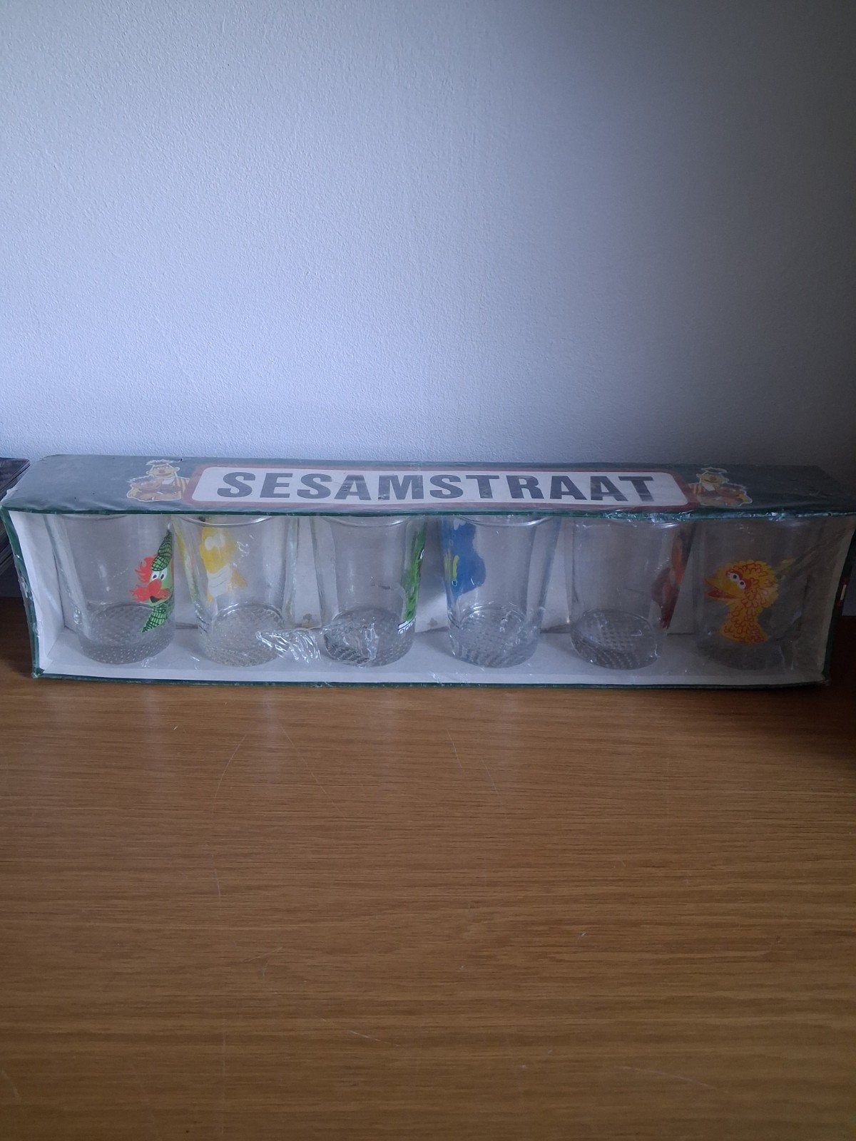 Sesamstraat Glazen Set jaren 70 - Nieuw in Verpakking, Vintage, Meerkleurig, Nieuw, Ophalen of Verzenden