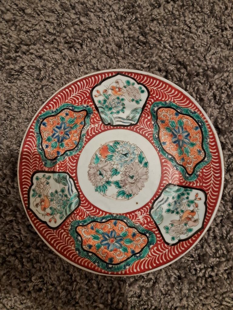 Antiek Chinees bord, handgeschilderd, circa 25 cm, Antiek en Kunst, Antiek | Porselein, Ophalen
