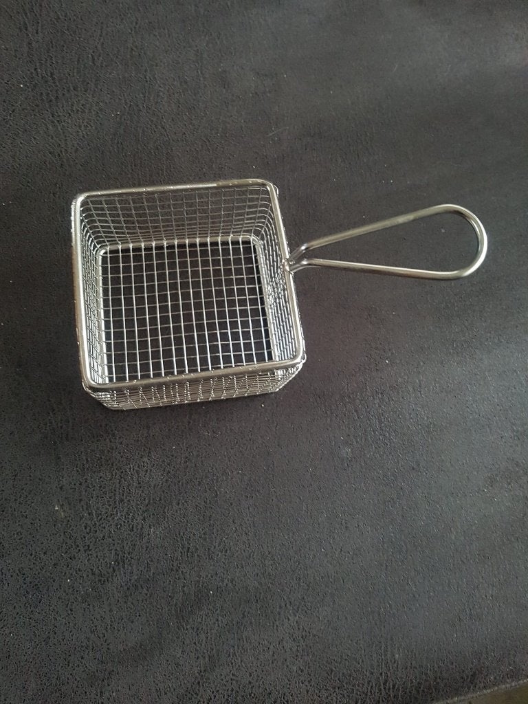 Set van 8 RVS Mini Friet- / Serveermandjes (9,5x9,5x6,5 cm), Ophalen, Zo goed als nieuw