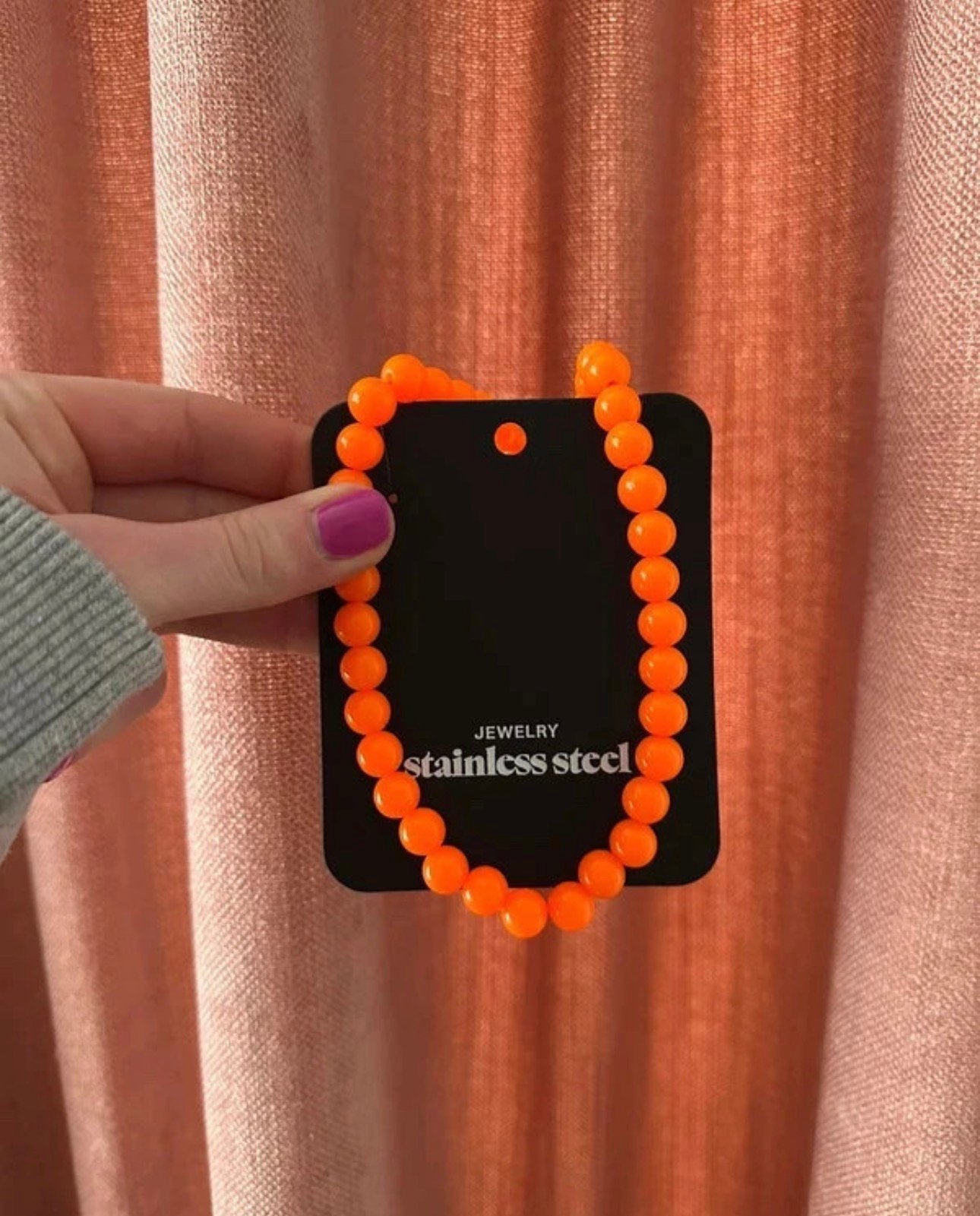 Nieuwe Oranje Kralen Ketting, Sieraden, Tassen en Uiterlijk, Kunststof, Verstelbaar, Verzenden, Nieuw