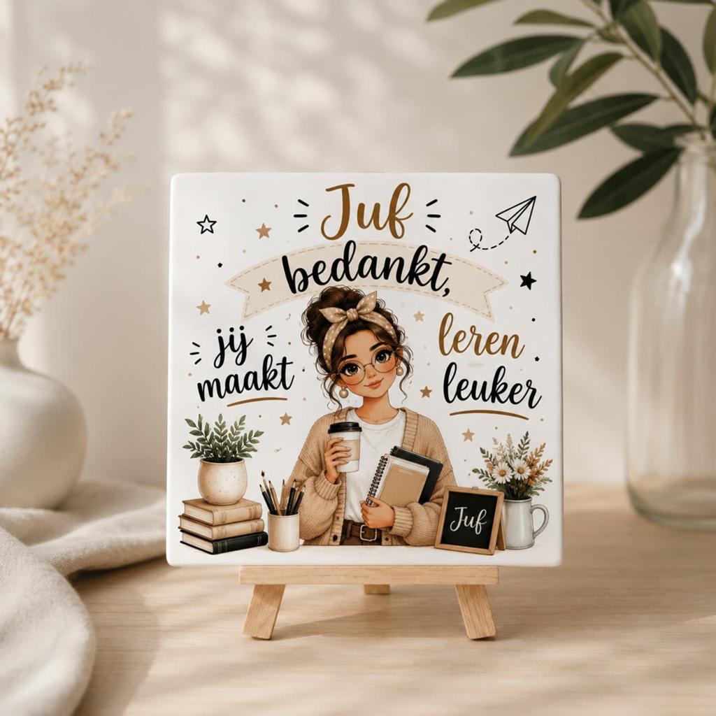 Tegeltje 'Juf bedankt'- Diverse designs, Meerkleurig, Nieuw, Ophalen of Verzenden, Modern