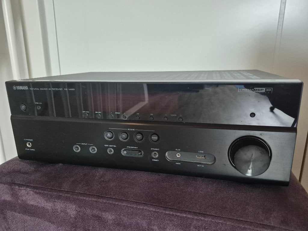 Yamaha RX-V485 AV Receiver + Onkyo SKR-528 5.1 Speakerset, Ophalen, Gebruikt, Yamaha, 120 watt of meer