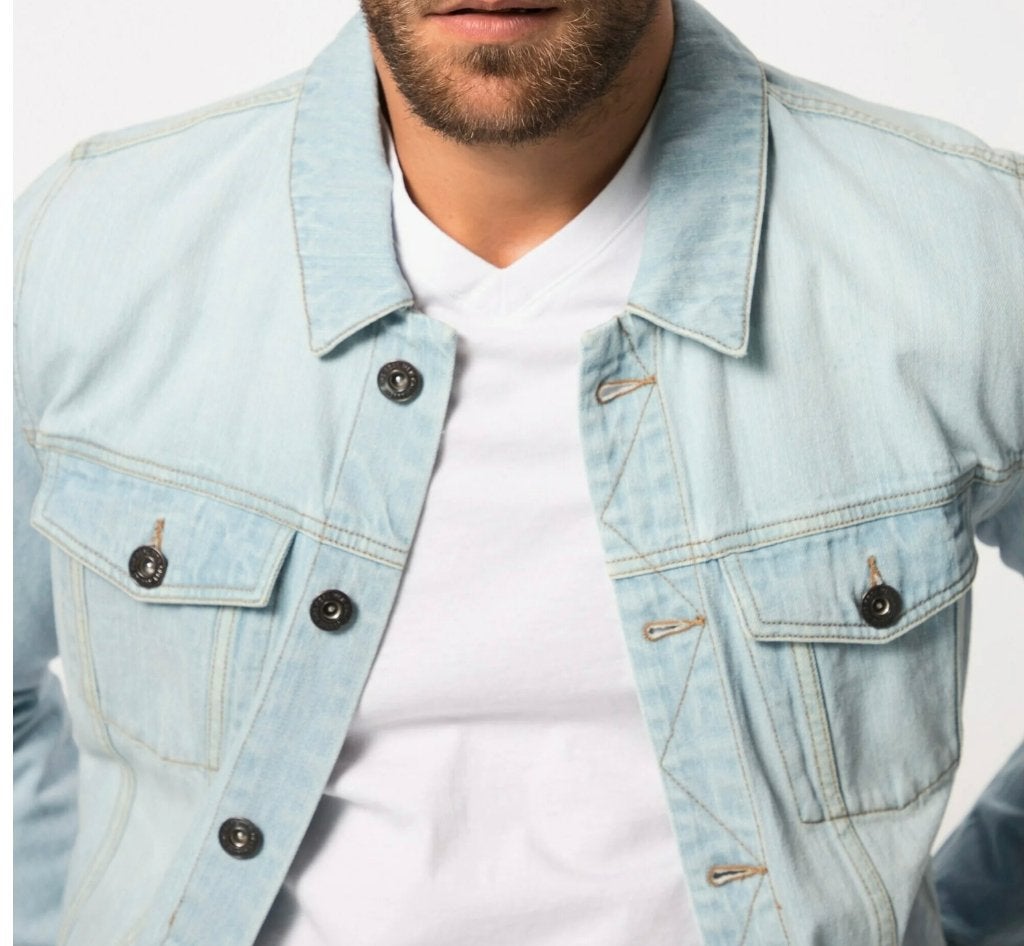 Spijker jas heren , 4XL € 40,00, Ophalen of Verzenden, Zo goed als nieuw, Overige maten, Blauw