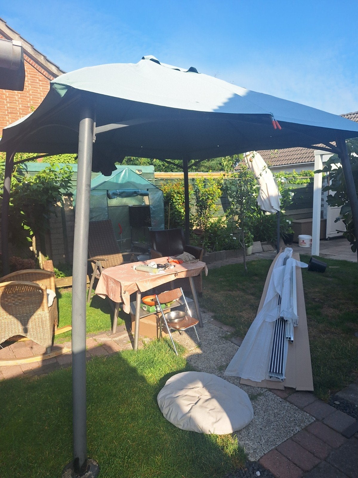 metalen overkapping 3 x 3 meter doek groen, Ophalen, Gebruikt, Overige typen, Waterdicht