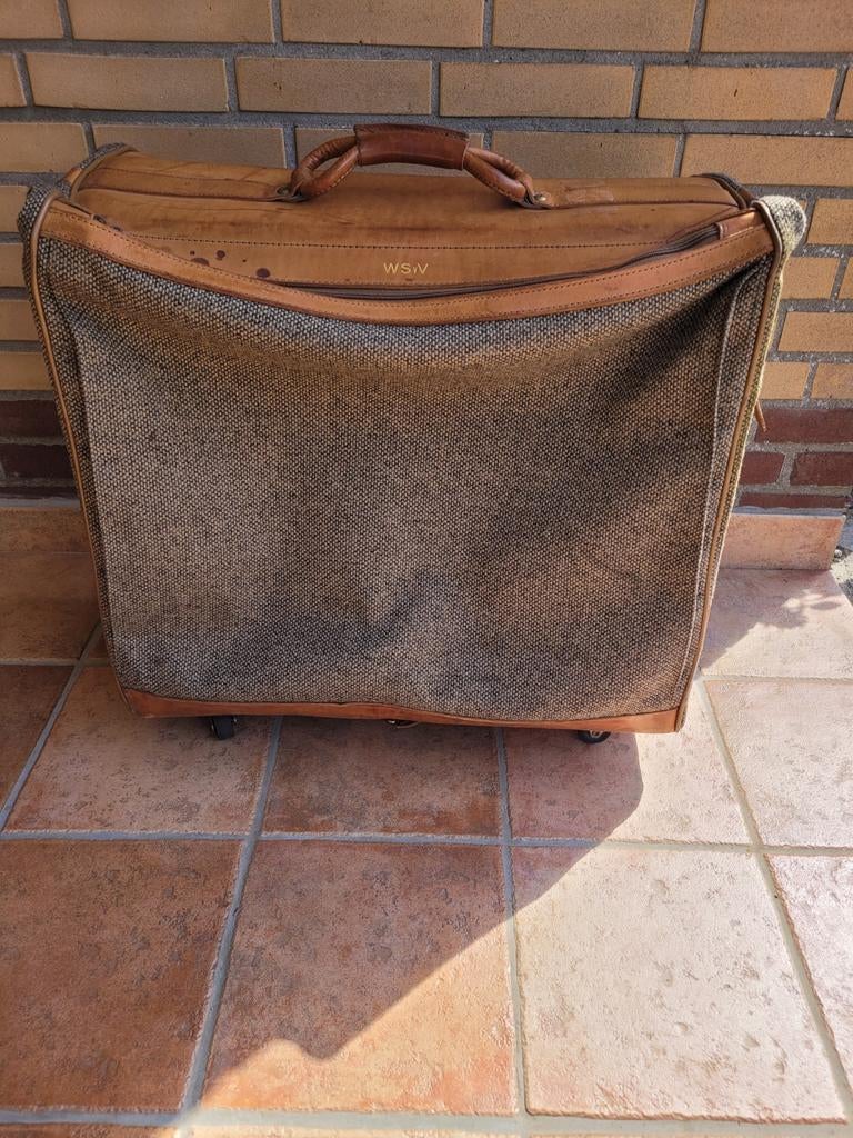 Vintage Hartmann kleding pak reiskoffer met wieltjes, Gebruikt, Bruin, Hartmann, Ophalen of Verzenden
