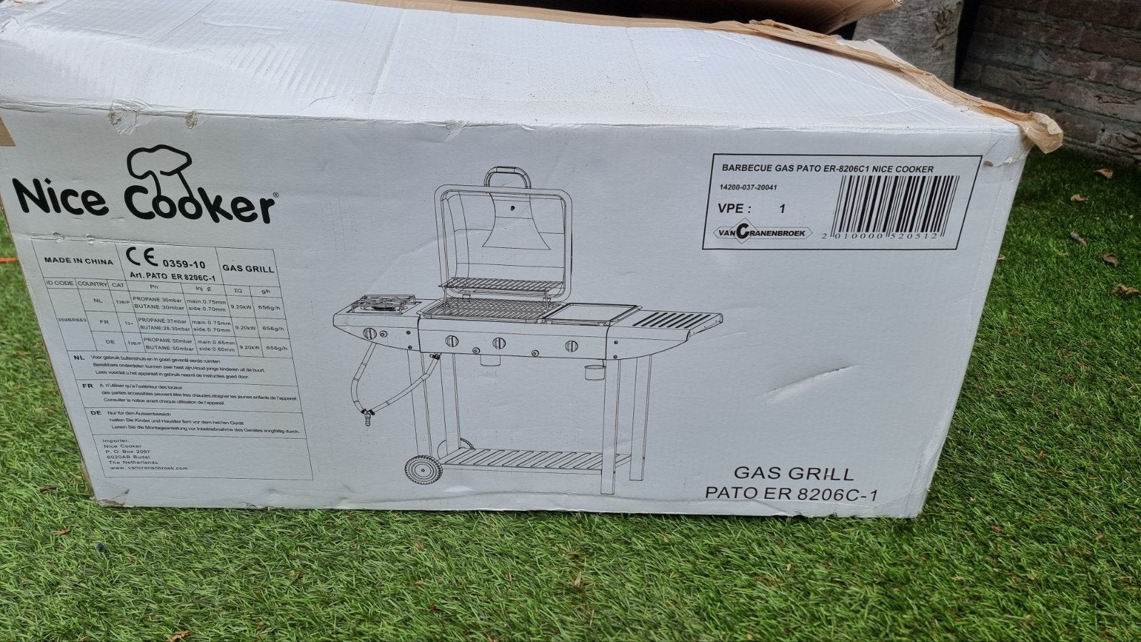 Nice Cooker PATO ER 8206C-1 Gasbarbecue, Ophalen of Verzenden, Nieuw, Nice Cooker